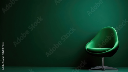 Obraz na płótnie Dark Green Room with Chair w salonie