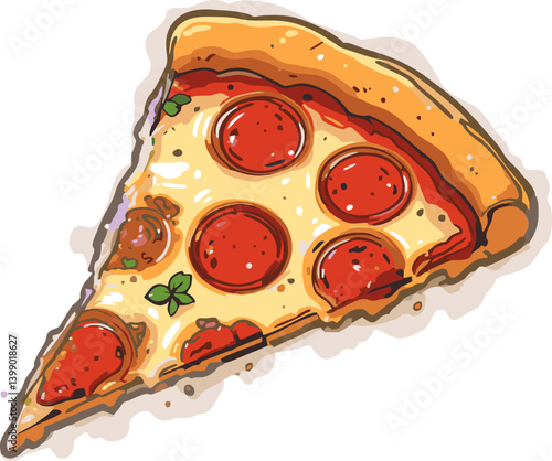 Illustration of A Slice of Pizza