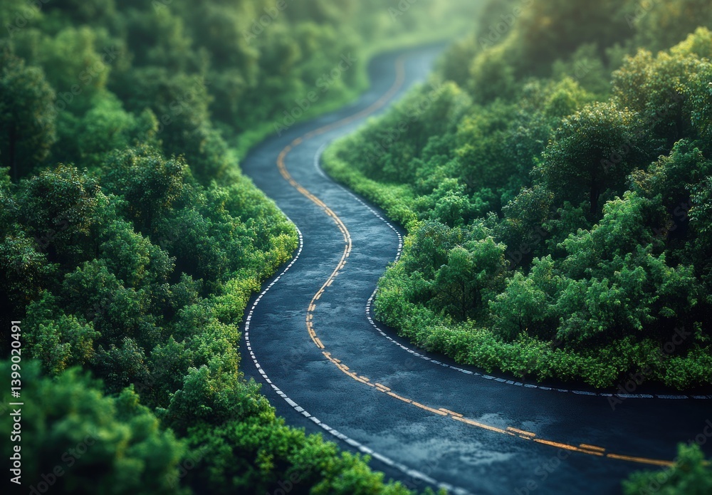 Endless Loop Road Concept with Various Road Conditions and Bright Lighting in Aerial View Endless Loop Road Concept with Various Road Conditions and Bright Lighting in Aerial View