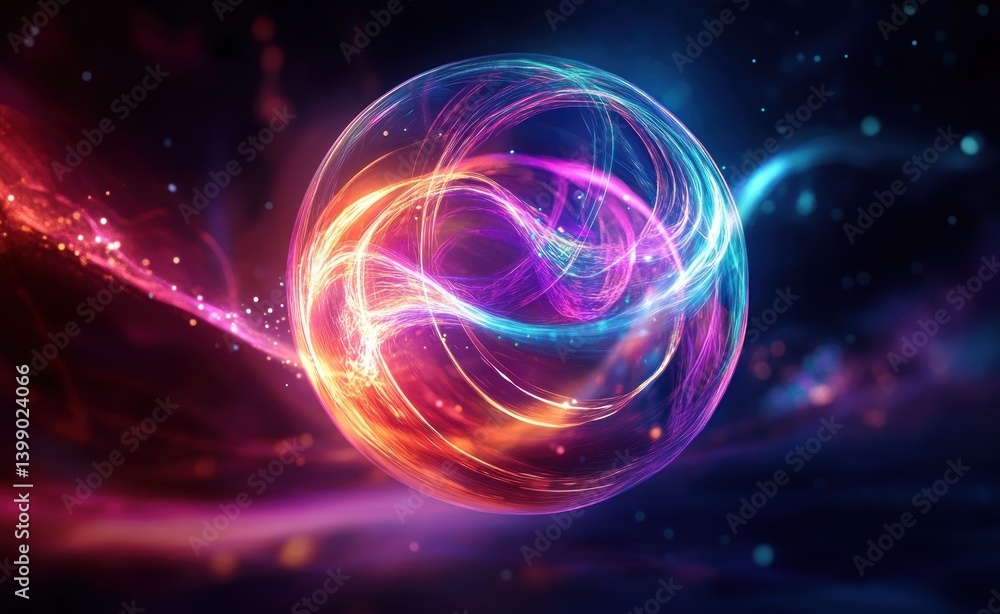 Neon Futurism Abstract Energy Sphere Digital Network Communication Concept Neon Futurism Abstract Energy Sphere Digital Network Communication Concept