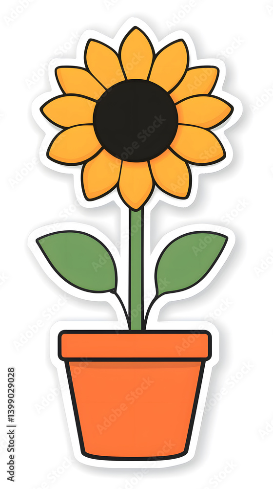 Obraz premium Vibrant Sunflower in a Pot: A Cheerful Home D?cor Idea