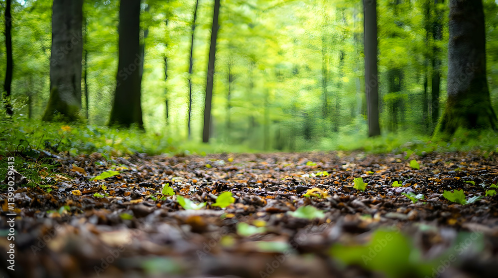 Forest Path Covered With Fallen Leaves Forest Path Covered With Fallen Leaves