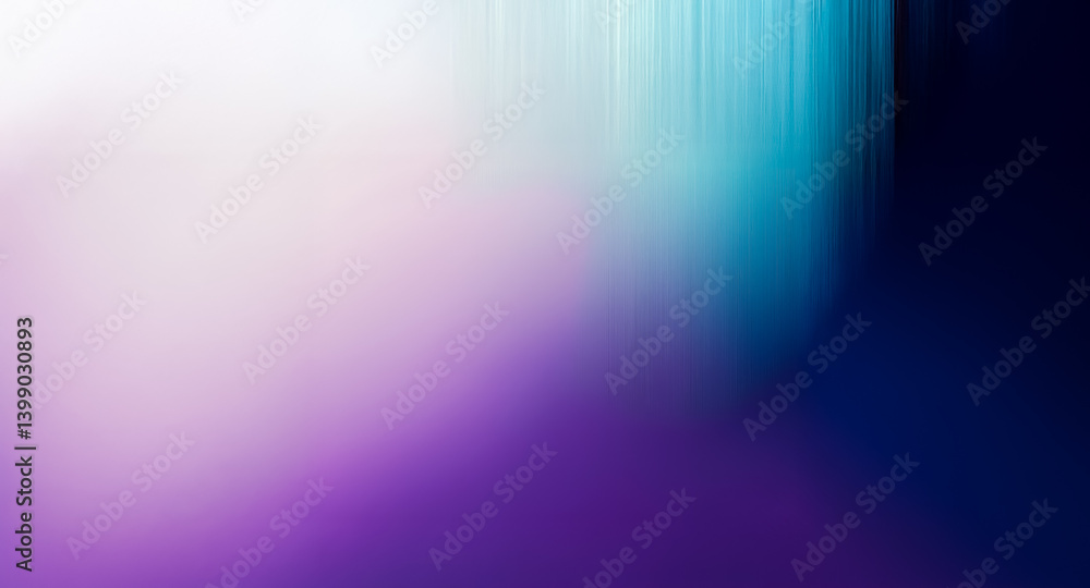 Fototapeta premium Abstract image featuring a blurred gradient of purple, blue, and white hues, creating a smooth, ethereal effect. Vertical streaks suggest motion or light.