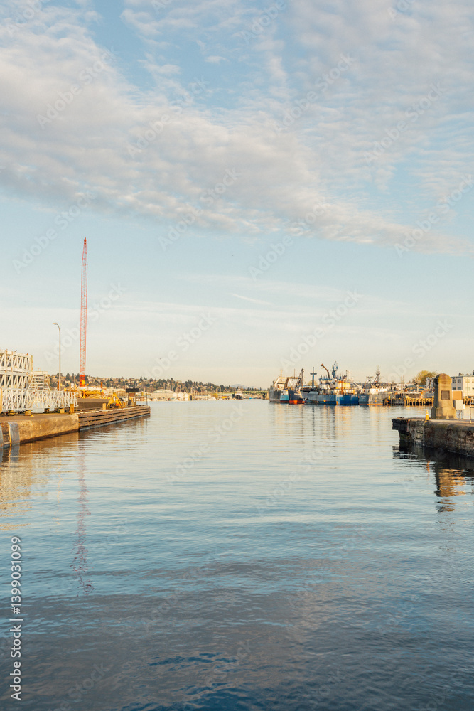 Fototapeta premium Ballard Locks in Seattle on sunny spring day