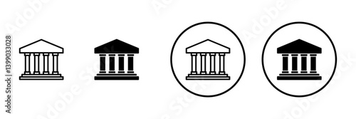 Bank icon vector. Bank sign and symbol, museum, university