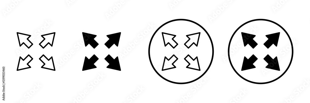 Fullscreen Icon vector. Expand to full screen sign and symbol. Arrows symbol Fullscreen Icon vector. Expand to full screen sign and symbol. Arrows symbol