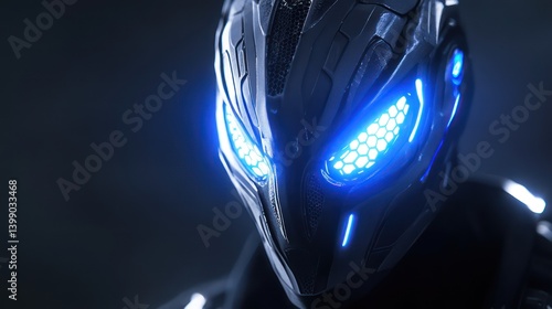 Futuristic robotic head graphic design