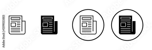 Newspaper icon vector. news paper sign and symbolign