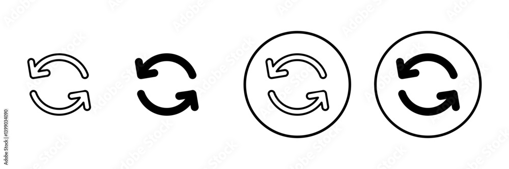 Refresh icon vector. Reload sign and symbol. Update icon. Refresh icon vector. Reload sign and symbol. Update icon.