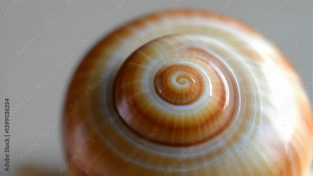 Close-up of a spiraled seashell with warm, orange and white tones, exhibiting intricate details and textures; concept for natural beauty, design inspiration, and spa or wellness branding Close-up of a spiraled seashell with warm, orange and white tones, exhibiting intricate details and textures; concept for natural beauty, design inspiration, and spa or wellness branding
