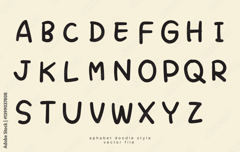 set of hand writing alphabet A-Z, doodle style, ink and bursh, vector file set of hand writing alphabet A-Z, doodle style, ink and bursh, vector file