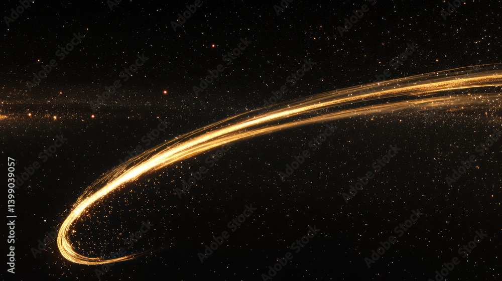 Golden abstract light trails background Golden abstract light trails background