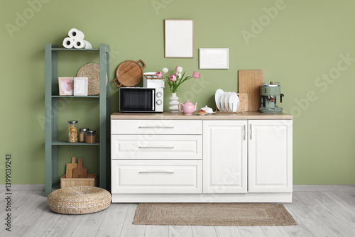 Interior of kitchen with pi...