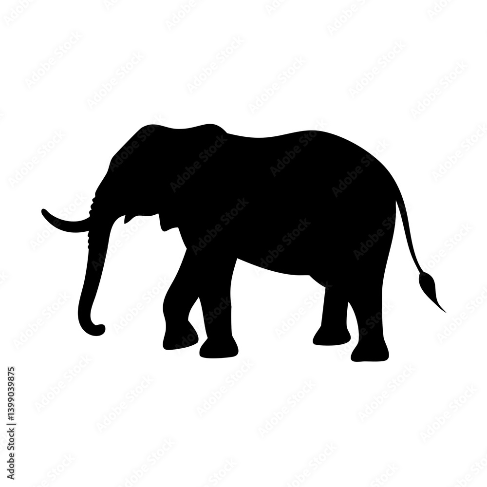 Fototapeta premium elephant silhouette isolated on white