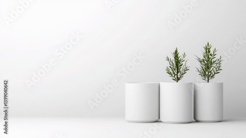 Obraz na płótnie Minimalist planter arrangement w salonie