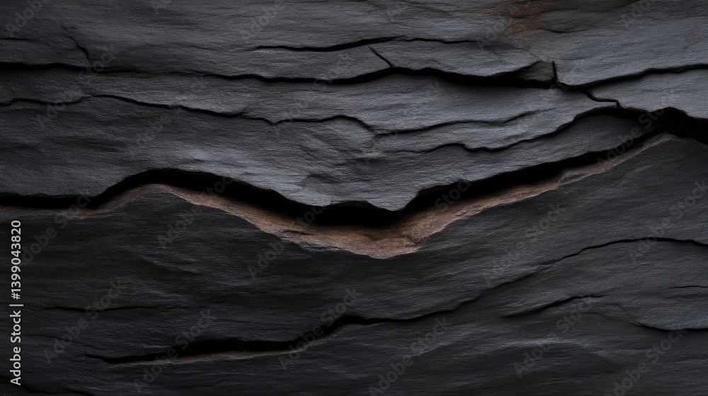 Dark, textured rock surface with deep cracks