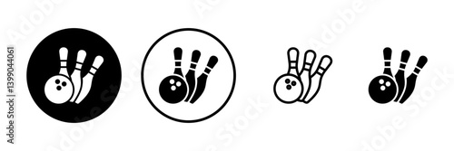 Bowling icon vector illustration. bowling ball and pin sign and symbol.