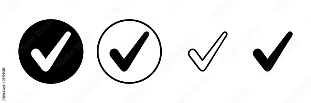 Check mark icon vector illustration. Tick mark sign and symbol Check mark icon vector illustration. Tick mark sign and symbol