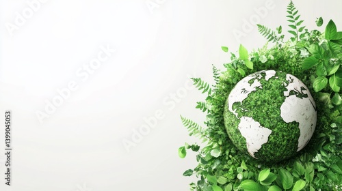 Earth day concept on white background, World environment day ,  Generative AI