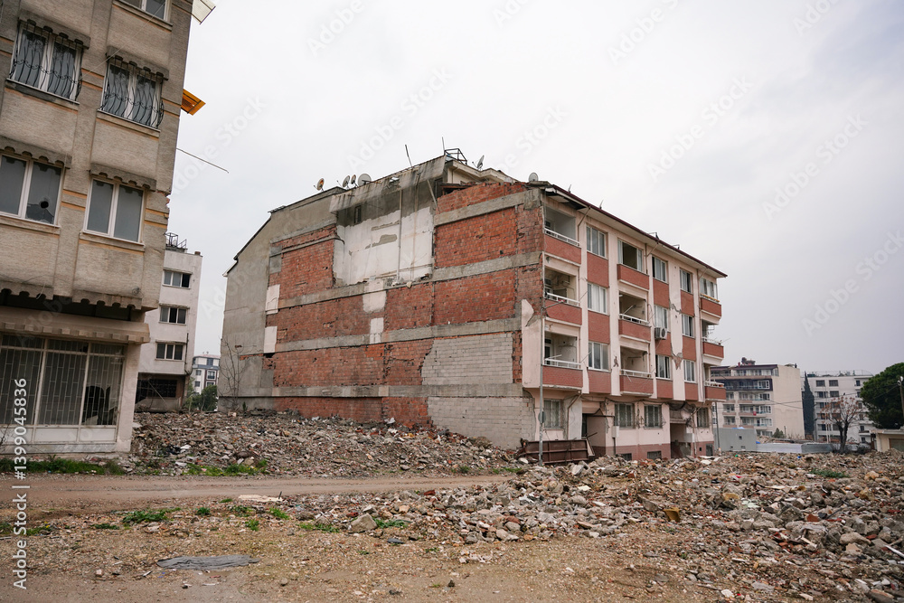 Damaged building in Antakya, Hatay after 6 February 2023 Earthquakes Damaged building in Antakya, Hatay after 6 February 2023 Earthquakes
