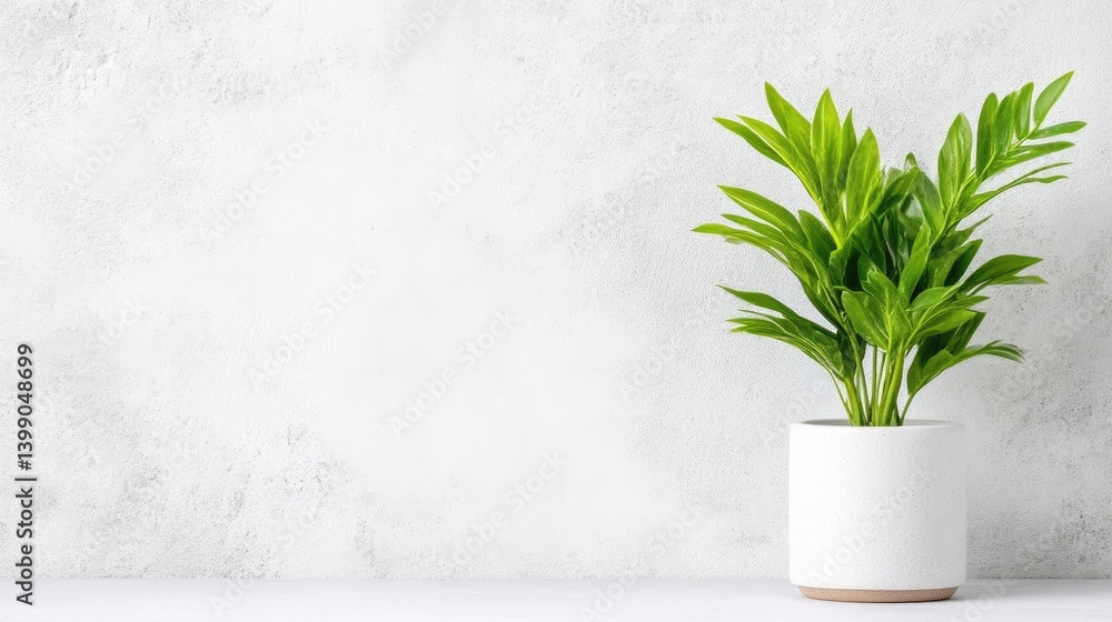 Fresh, vibrant potted plant against a neutral backdrop