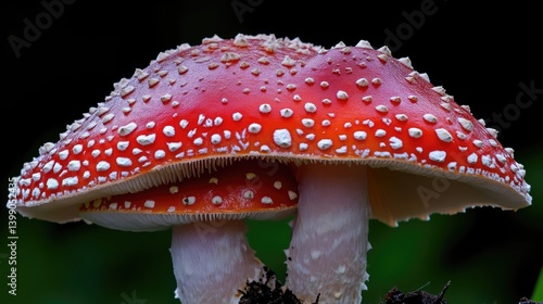 Obraz na płótnie Vivid red and white speckled mushroom w salonie