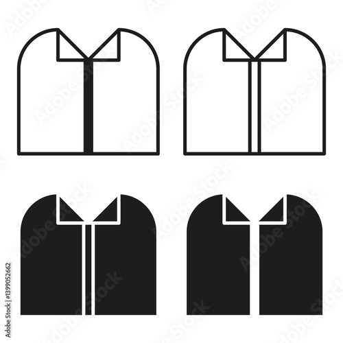 Obraz na płótnie Shirt collar icon. Formal clothing shape. Fashion outfit vector. Minimal garment design. w salonie