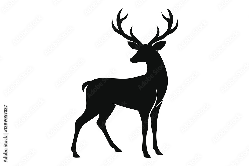 deer silhouette vector illustration deer silhouette vector illustration