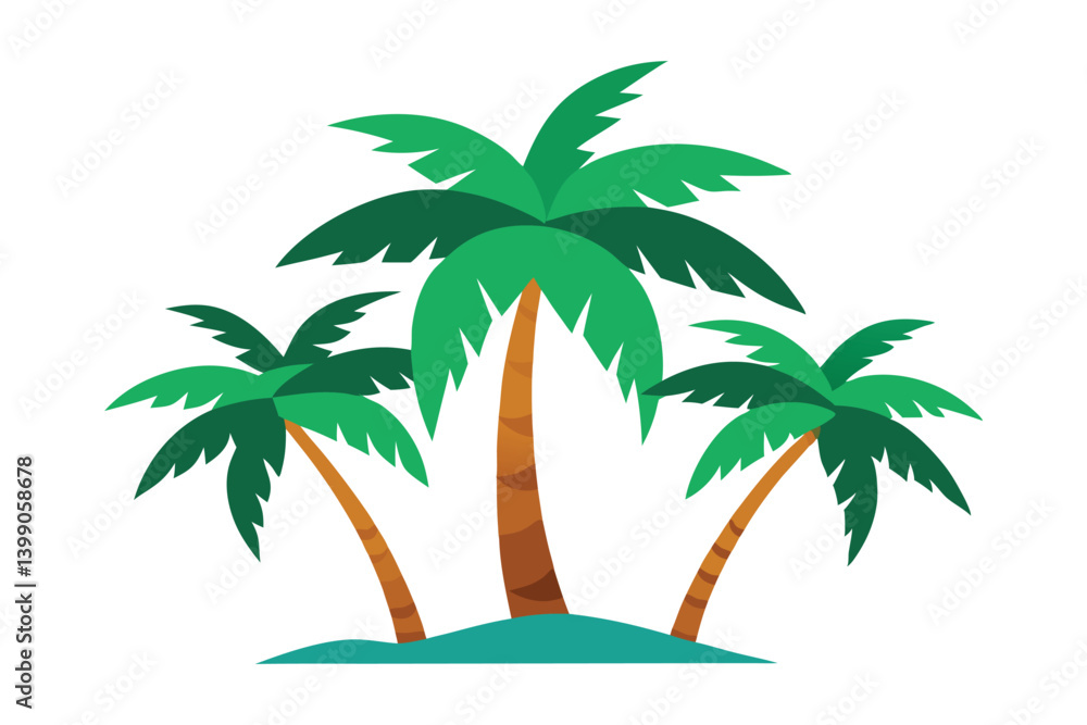 Obraz premium tropical palm tree vector illustration on white background