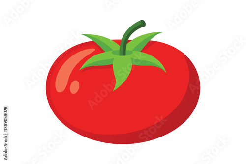 3d red tomato vector illustration isolated on white background