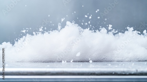 Obraz na płótnie Frozen substance explodes, creating a white cloud of flakes w salonie