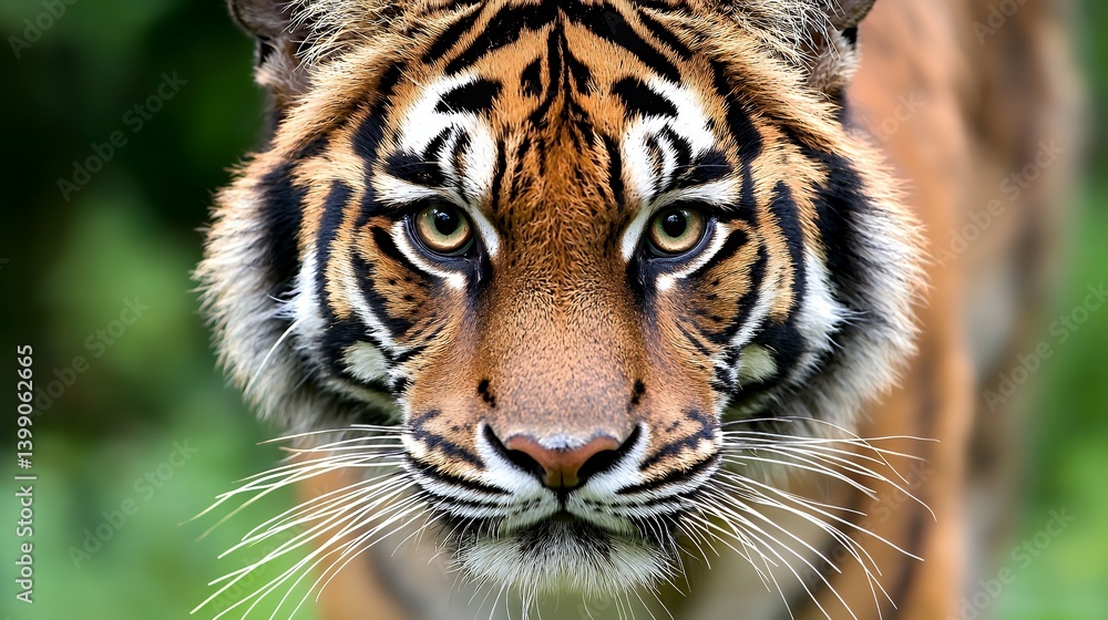 Fototapeta premium Tigers intense gaze close up