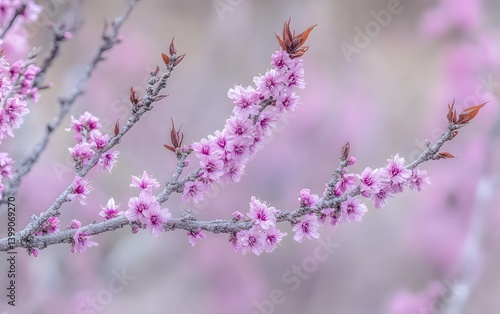 Beautiful Pink Peach Blossoms Spring Flowers Branch