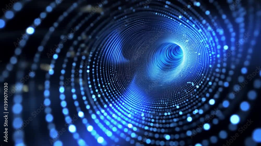 Mesmerizing Abstract Digital Tunnel of Glowing Blue Light, Featuring Patterns of Depth and Movement, Evoking Sense of Technology and Exploration. Mesmerizing Abstract Digital Tunnel of Glowing Blue Light, Featuring Patterns of Depth and Movement, Evoking Sense of Technology and Exploration.