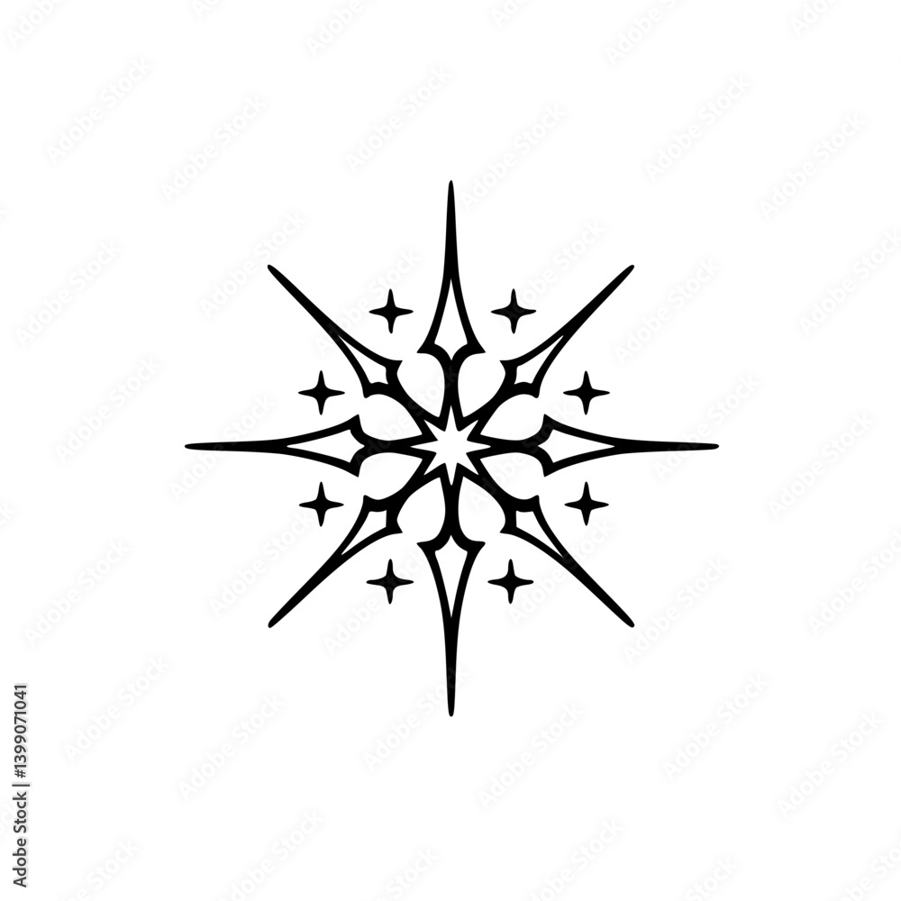 Elegant Black and White Snowflake Design - Minimalist Holiday Decor Elegant Black and White Snowflake Design - Minimalist Holiday Decor