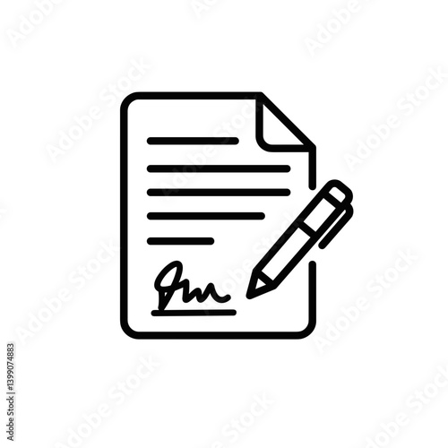 Signed document with pen and handwritten signature  