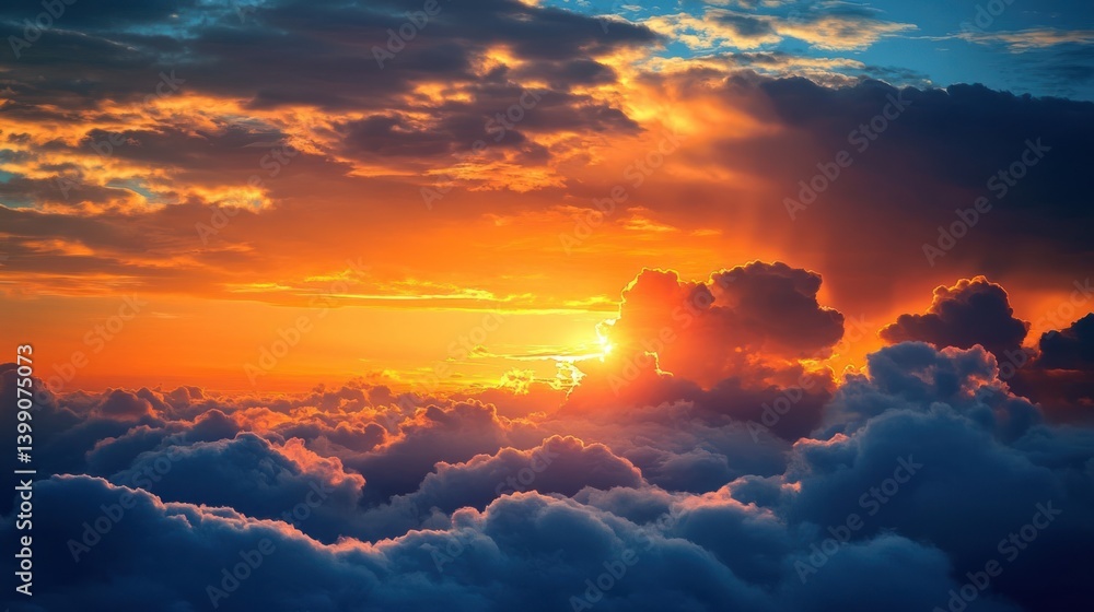 Fototapeta premium Stunning Sunset Above Clouds