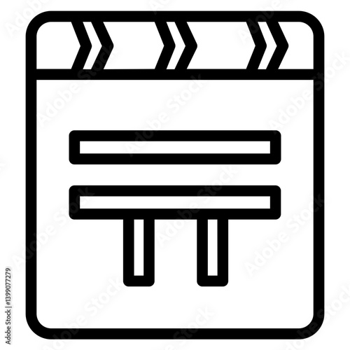 Clapboard Cut Film Line Icon