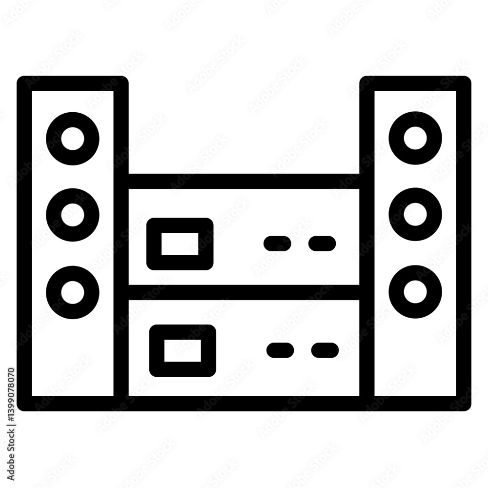 Obraz premium Audio Music Sound Line Icon