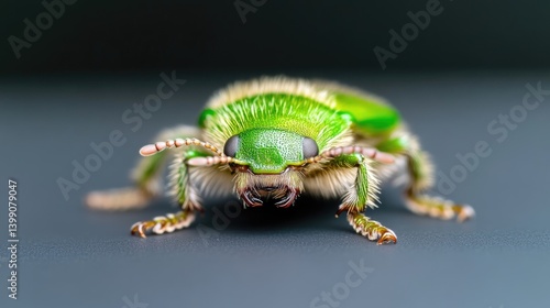 Obraz na płótnie Close-up of vibrant green beetle w salonie