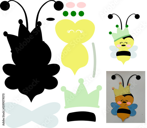 
bee ,cartoon, smile ,cute , cut ,Cricut, silhouette , decoration, school, 
,