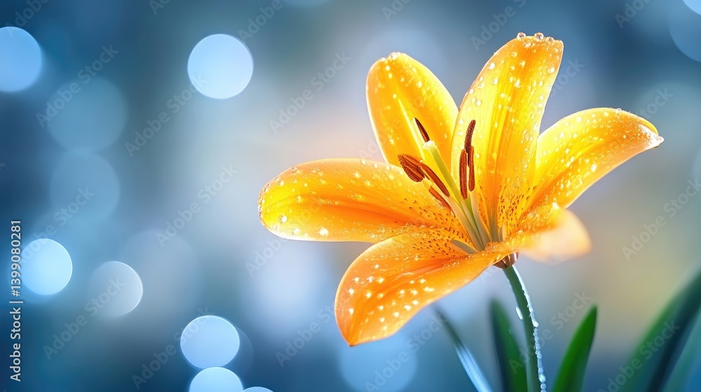 Orange lily in soft light