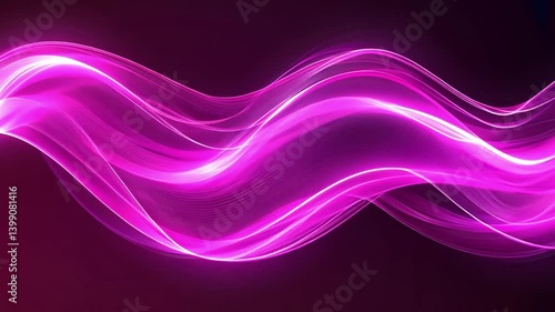 Wallpaper Mural Vibrant pink light waves in fluid motion create dynamic and energetic abstract design, showcasing modern creativity and innovative energy for artistic expression. Torontodigital.ca