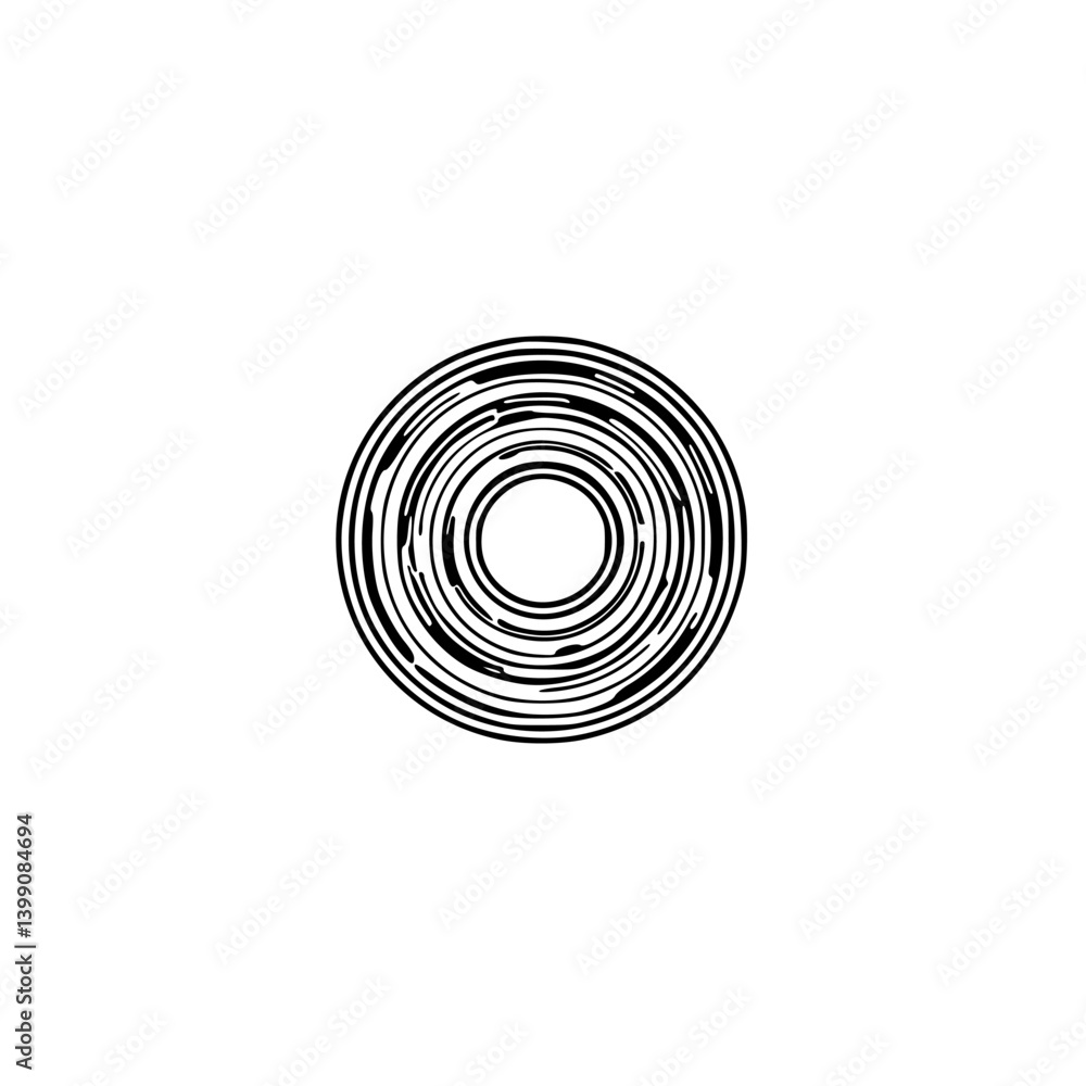 Abstract Geometric Circle with Lines, Black & White, Minimalist Design Abstract Geometric Circle with Lines, Black & White, Minimalist Design