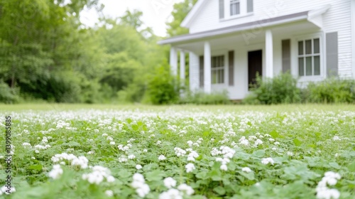 Obraz na płótnie Suburban home with clover w salonie
