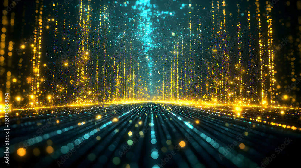Abstract Futuristic Glowing Particles Design Abstract Futuristic Glowing Particles Design