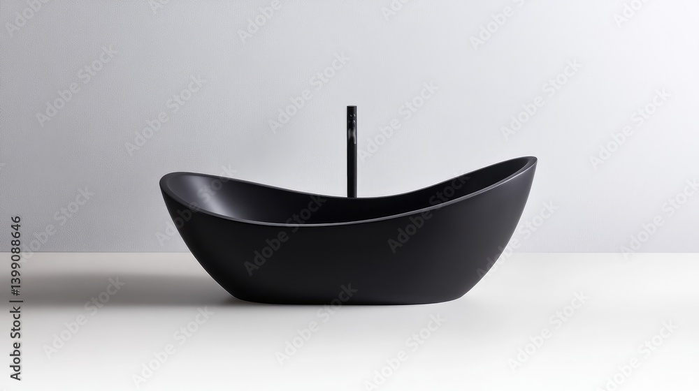 Modern black matte bathroom sink. Sleek, minimalist design
