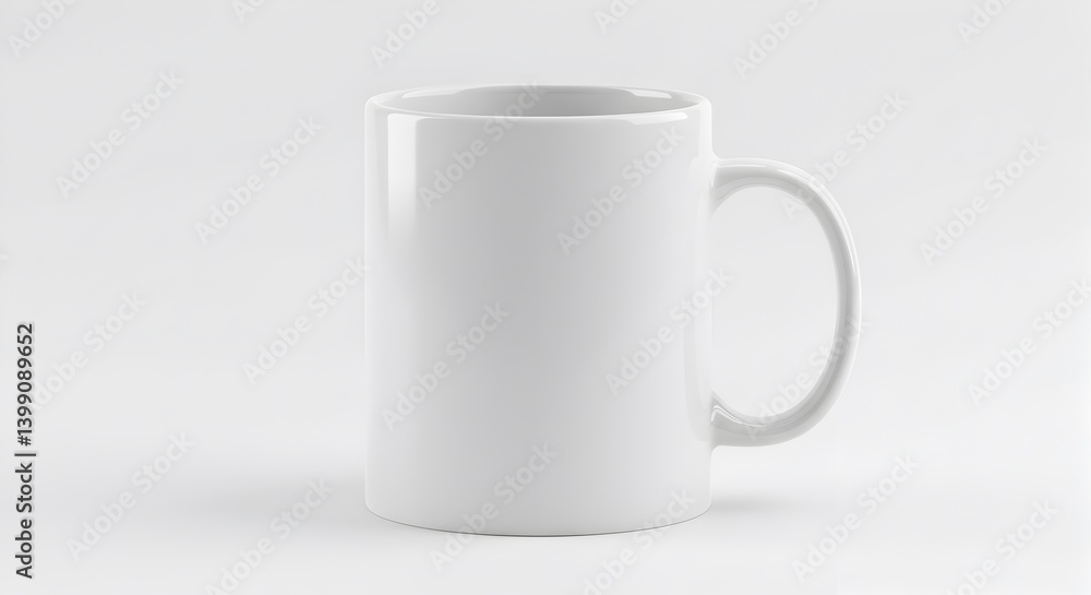 Minimalist white coffee mug mockup isolated for custom design showcasing Minimalist white coffee mug mockup isolated for custom design showcasing