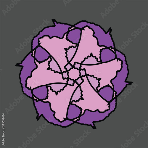 Abstract and fauna ceramic motif design with colorful colors on a gray background