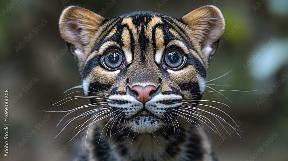 Obraz premium Stunning Close-Up of a Clouded Leopard Cub